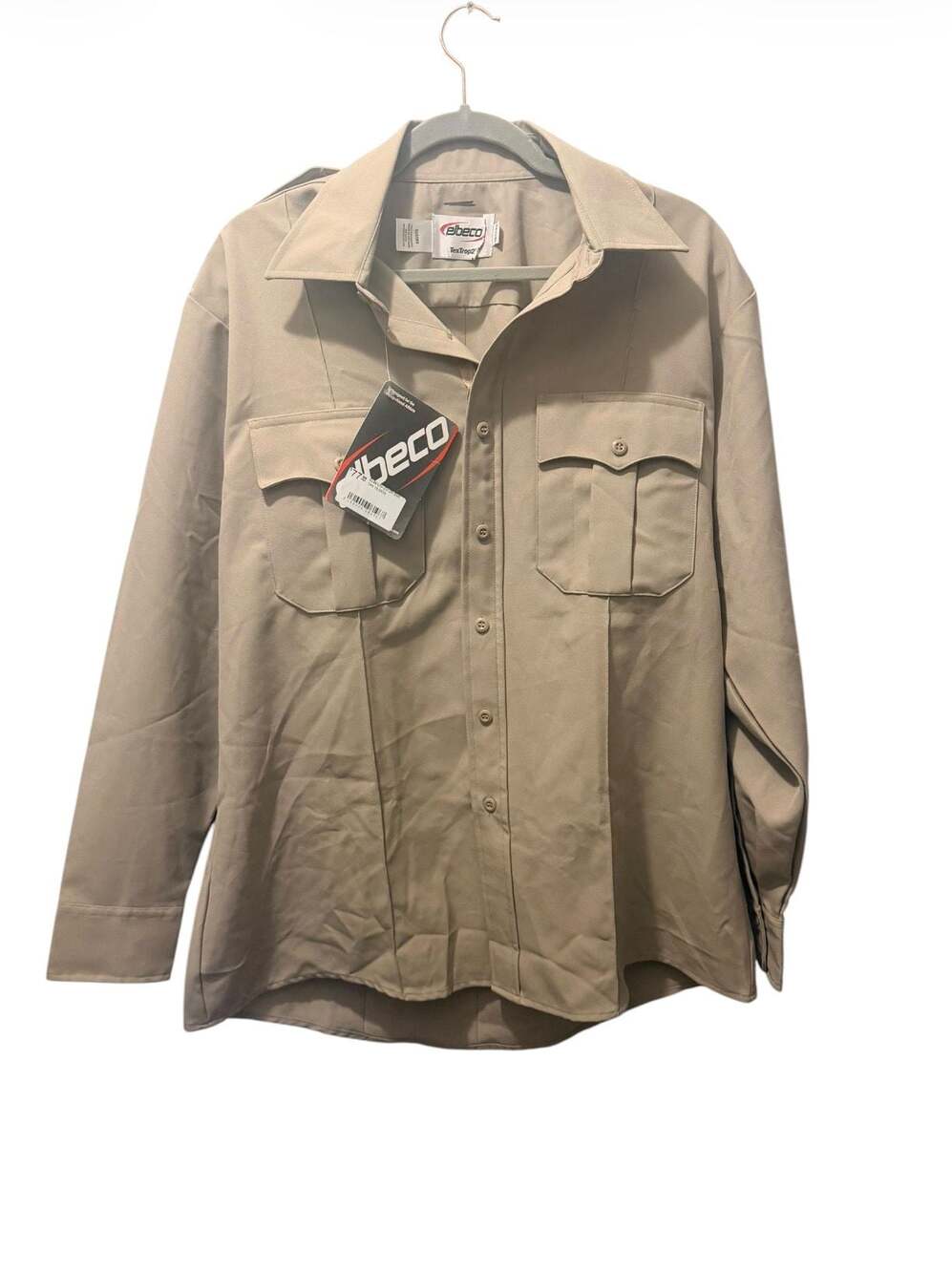 Elbeco TexTrop2 Men's Long Sleeve Uniform Shirt, Style Z312N, Tan
